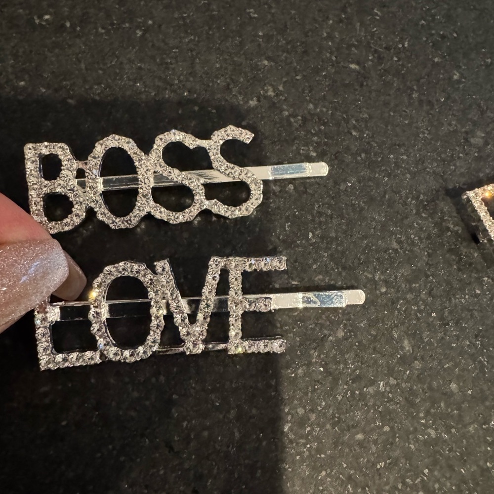Boss Silver Hair Clips Set - Picture 3 of 5
